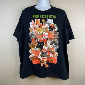 Dec. 25th Womens CAT CHRISTMAS Top Sz XXXL 3X Short Sleeve Ugly HOLIDAY T-shirt